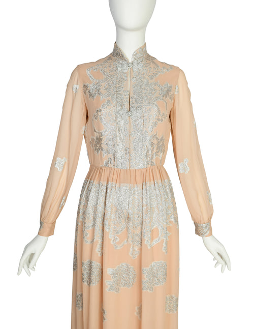 Oscar de la Renta シルクワンピース 4　L　XL Oscar de la Renta English Roses Silk Ruched One-Shoulder