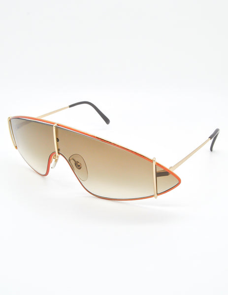 Paloma Picasso Vintage Orange and Gold Space Sunglasses 3728