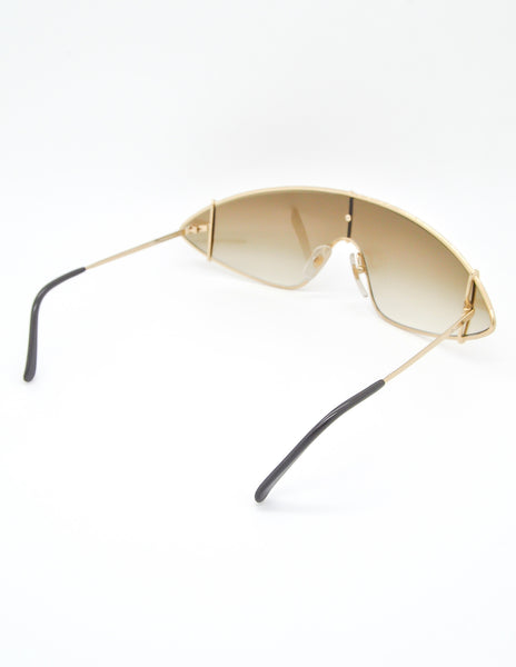 Paloma Picasso Vintage Orange and Gold Space Sunglasses 3728