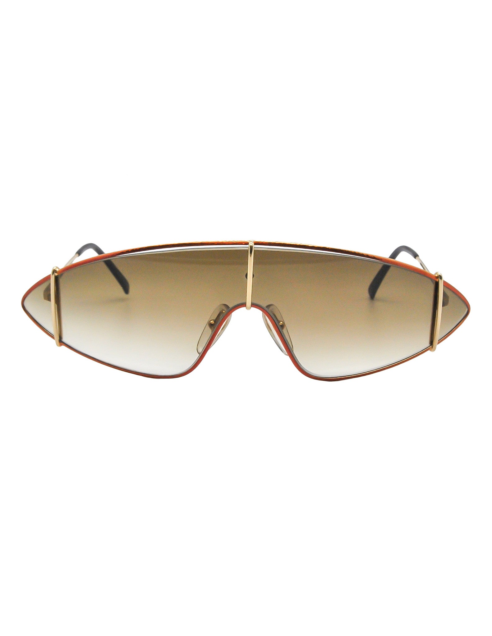 Paloma Picasso Vintage Orange and Gold Space Sunglasses 3728