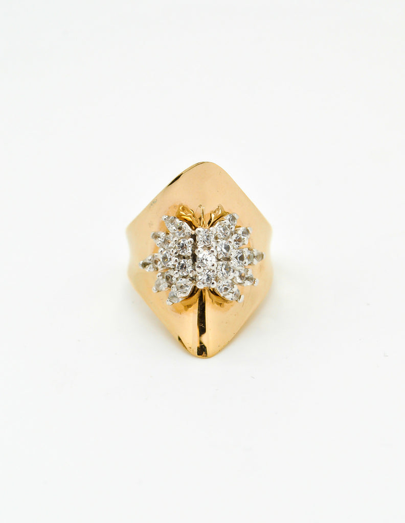 Panetta Vintage Modernist Gold Rhinestone Cocktail Ring – Amarcord
