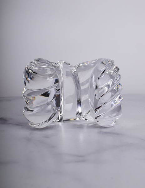 Patricia von Musulin Vintage Iconic Massive Clear 'Bow' Motif Chunky Hand Carved Lucite Cuff Bracelet