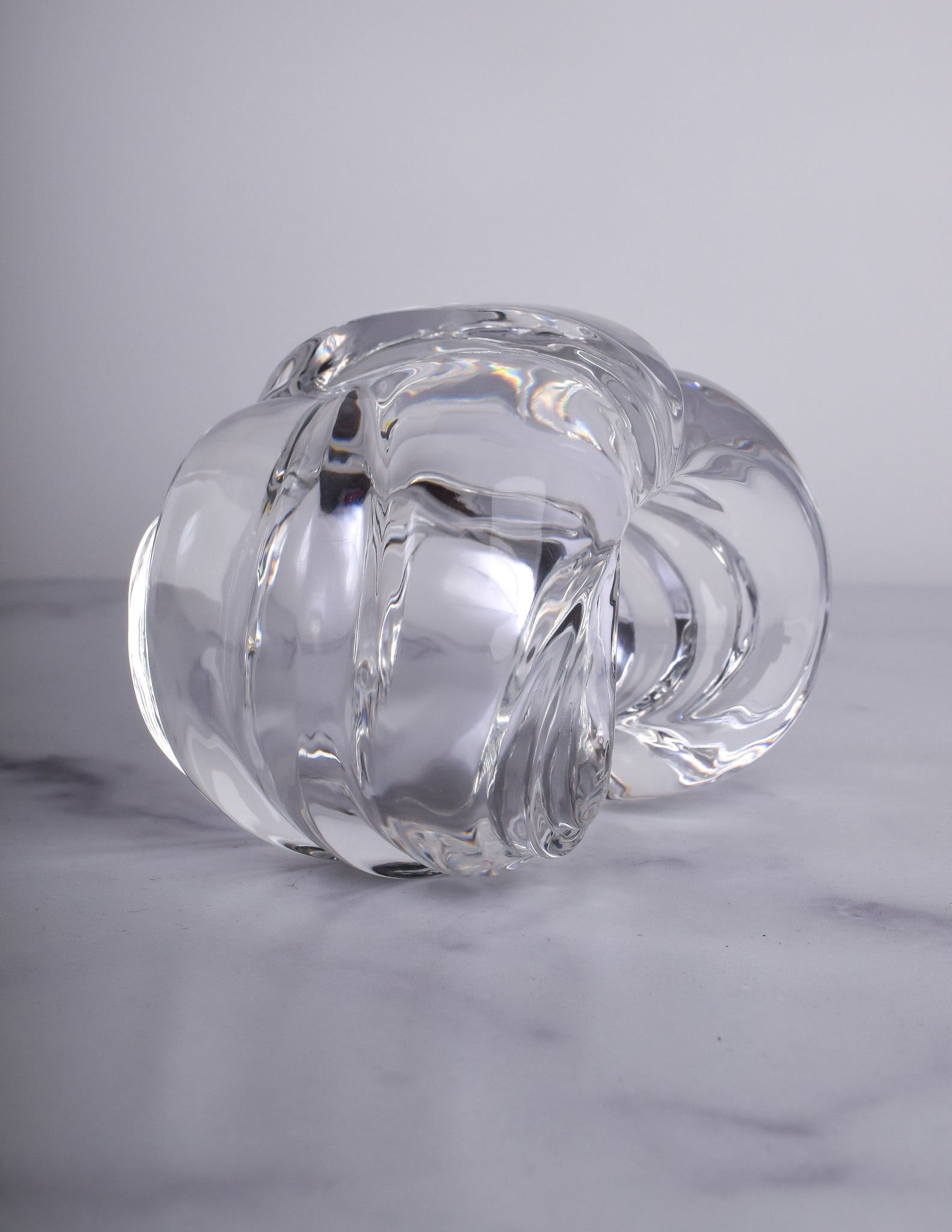 Patricia von Musulin Vintage Iconic Massive Clear 'Bow' Motif Chunky Hand Carved Lucite Cuff Bracelet