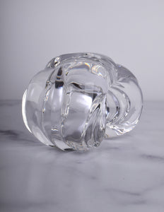 Patricia von Musulin Vintage Iconic Massive Clear 'Bow' Motif Chunky Hand Carved Lucite Cuff Bracelet