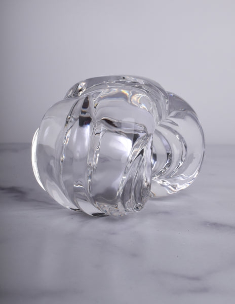 Patricia von Musulin Vintage Iconic Massive Clear 'Bow' Motif Chunky Hand Carved Lucite Cuff Bracelet