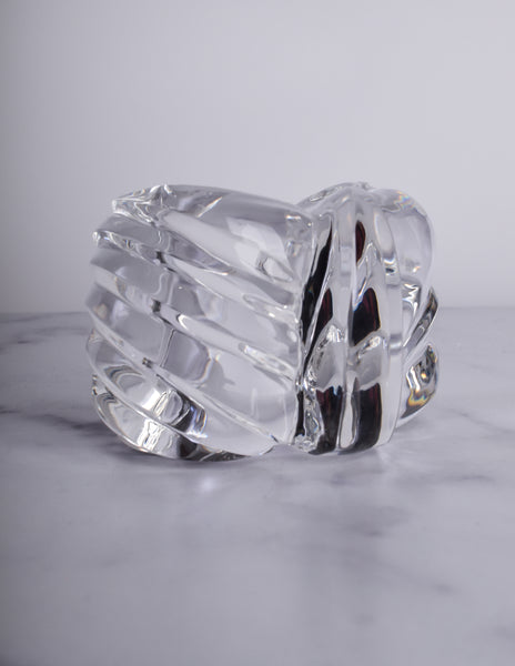 Patricia von Musulin Vintage Iconic Massive Clear 'Bow' Motif Chunky Hand Carved Lucite Cuff Bracelet