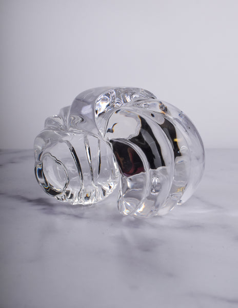 Patricia von Musulin Vintage Iconic Massive Clear 'Bow' Motif Chunky Hand Carved Lucite Cuff Bracelet