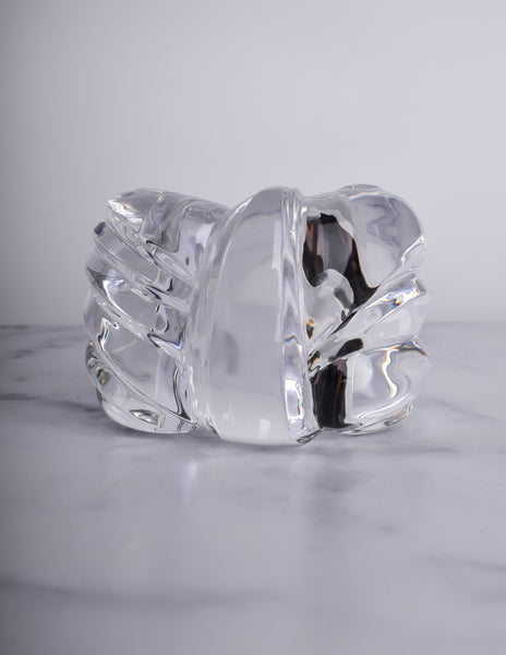 Patricia von Musulin Vintage Iconic Massive Clear 'Bow' Motif Chunky Hand Carved Lucite Cuff Bracelet