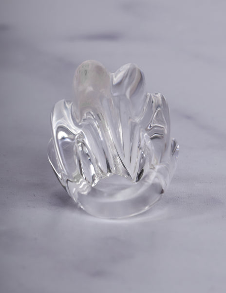 Patricia von Musulin Vintage 'Clam Shell' Hand Carved Lucite Ring