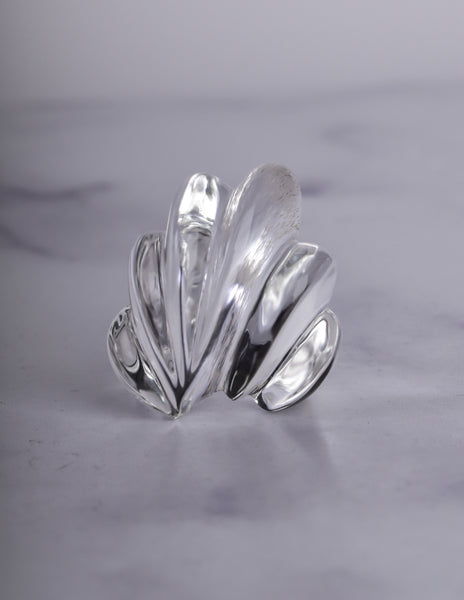 Patricia von Musulin Vintage 'Clam Shell' Hand Carved Lucite Ring