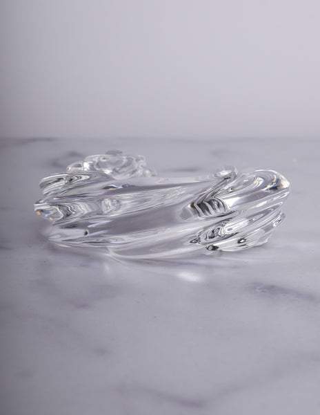 Patricia von Musulin Vintage Iconic Clear 'Rams Head' Hand Carved Lucite Cuff Bracelet
