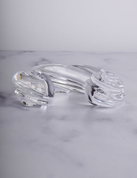 Patricia von Musulin Vintage Iconic Clear 'Rams Head' Hand Carved Lucite Cuff Bracelet