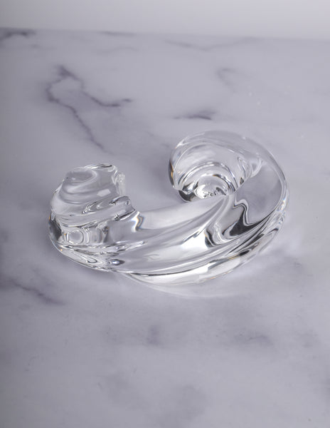 Patricia von Musulin Vintage Iconic Clear 'Rams Head' Hand Carved Lucite Cuff Bracelet