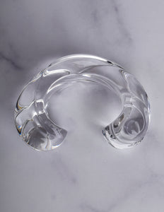 Patricia von Musulin Vintage Iconic Clear 'Rams Head' Hand Carved Lucite Cuff Bracelet