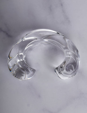 Patricia von Musulin Vintage Iconic Clear 'Rams Head' Hand Carved Lucite Cuff Bracelet