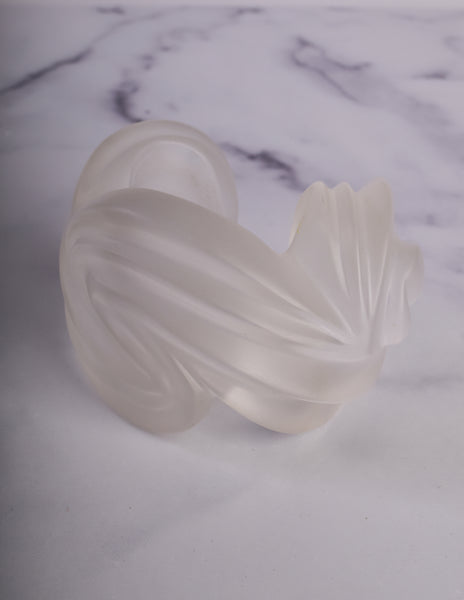 Patricia von Musulin Vintage Iconic Massive 'Rams Head' Frosted Lucite Cuff Bracelet