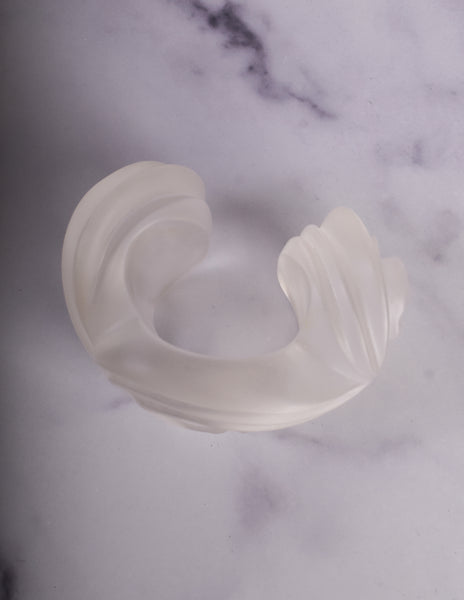 Patricia von Musulin Vintage Iconic Massive 'Rams Head' Frosted Lucite Cuff Bracelet