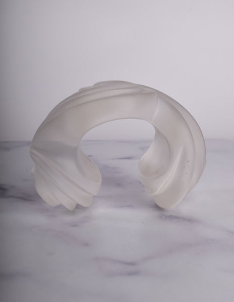 Patricia von Musulin Vintage Iconic Massive 'Rams Head' Frosted Lucite Cuff Bracelet