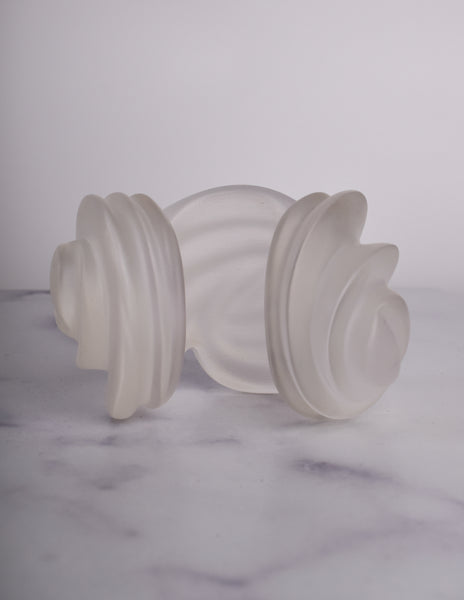 Patricia von Musulin Vintage Iconic Massive 'Rams Head' Frosted Lucite Cuff Bracelet