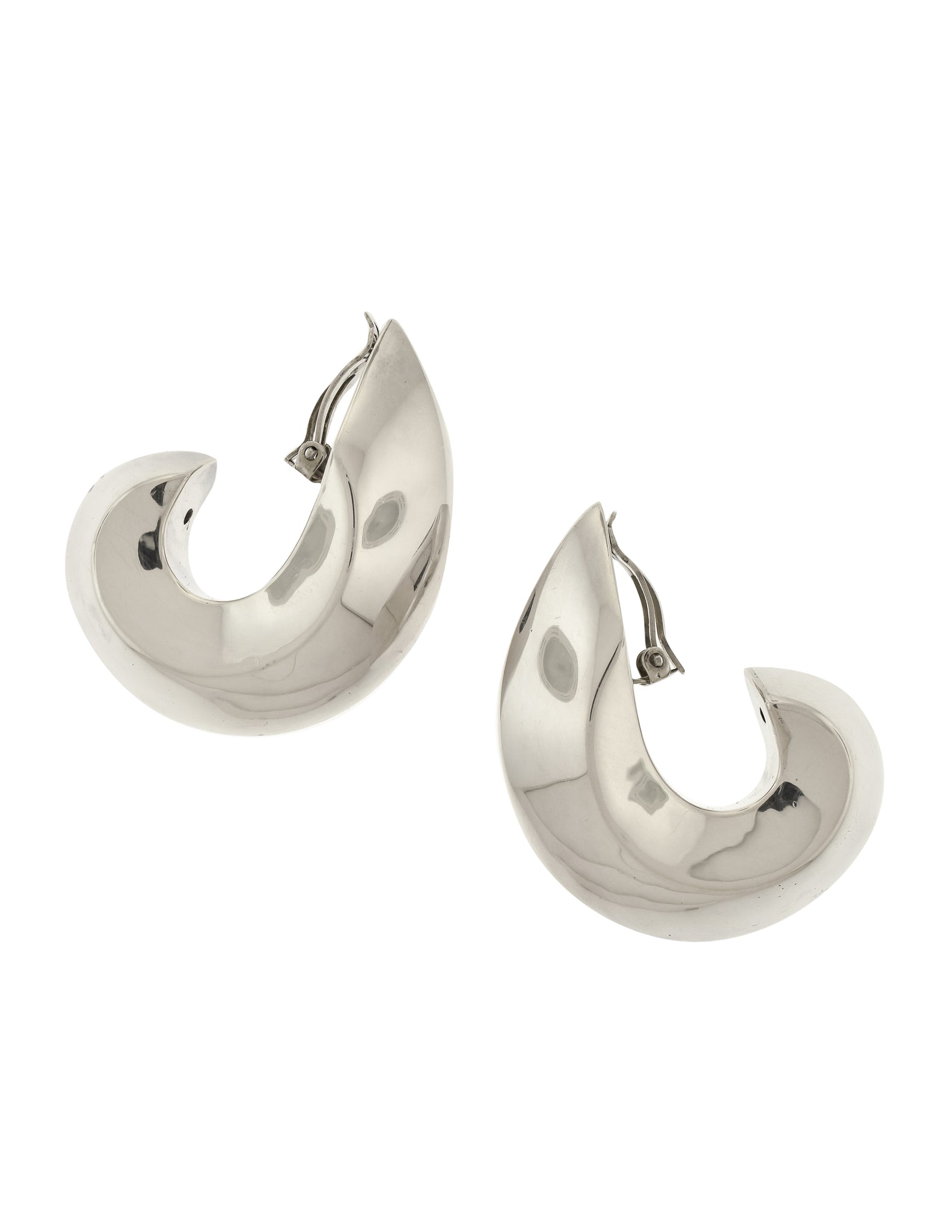 Patricia von Musulin Vintage Iconic Massive Oversized Sterling Silver 'Fishhook' Earrings