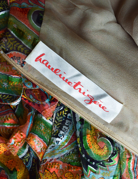 Pauline Trigere Vintage Sheer Patterned Silk Chiffon Jacquard Dress - Amarcord Vintage Fashion
 - 8