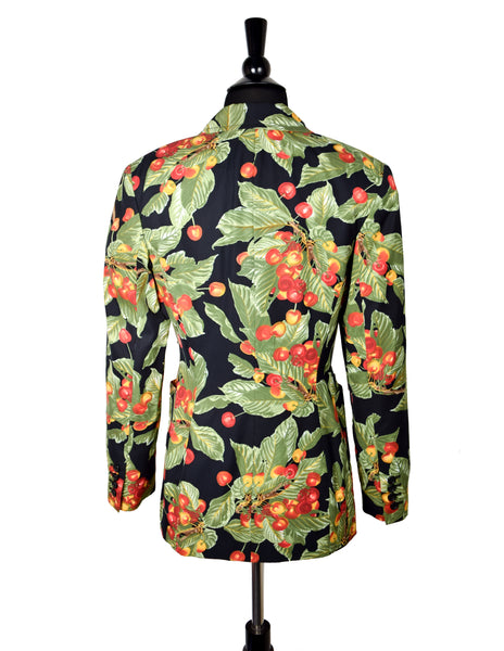 Perry Ellis by Marc Jacobs Vintage 1993 Grunge Collection Cherry Print Cotton Blazer Jacket