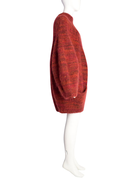 Perry Ellis by Marc Jacobs Vintage AW 1989 Phenomenal Red Wool Oversized ‘Bubble’ Sweater Dress