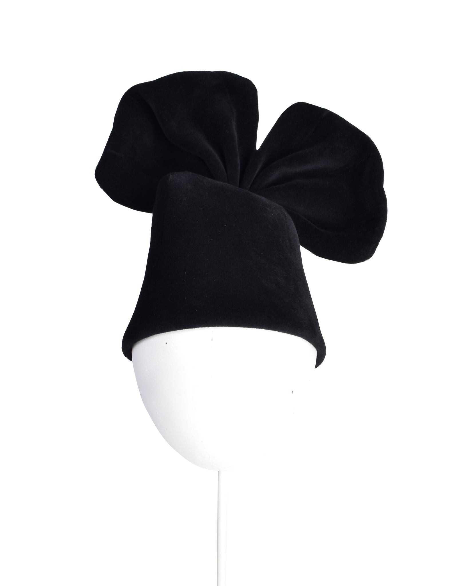 Philippe Model Vintage 1980s Avant Garde Black Wool Bow Hat
