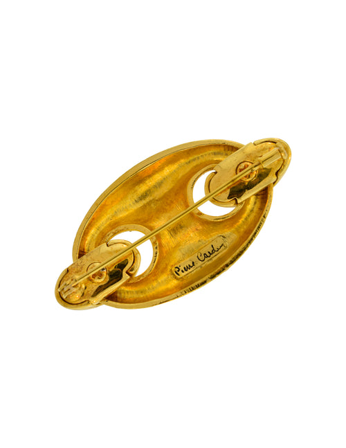 Pierre Cardin Vintage 1980s Brushed Gold Chunky Oversized