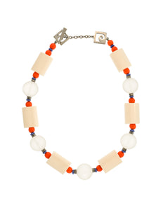 Vintage Pierre Cardin Frosted Ball Colorful Bead Necklace