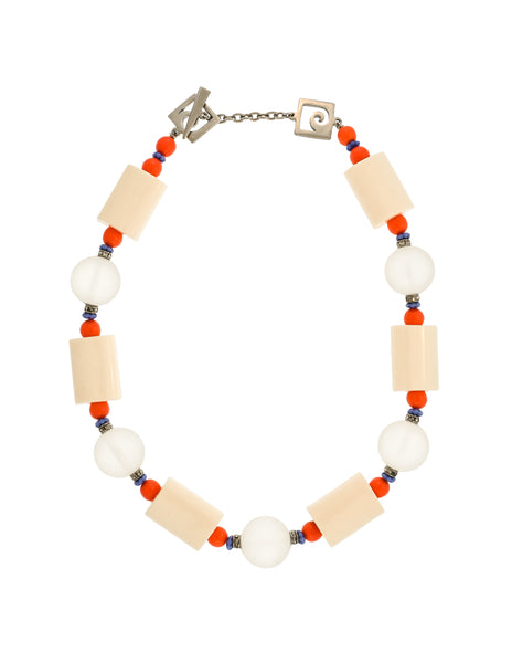 Vintage Pierre Cardin Frosted Ball Colorful Bead Necklace