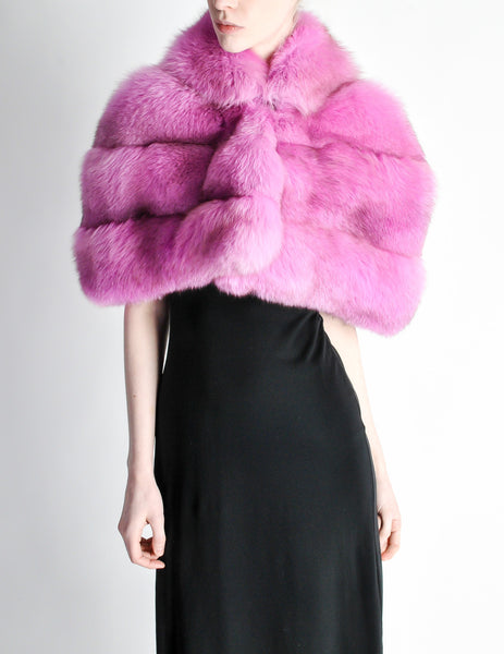 Amarcord Recycled Hot Pink Fox Fur Stole - Amarcord Vintage Fashion
 - 5
