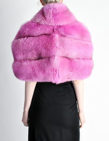 Amarcord Recycled Hot Pink Fox Fur Stole - Amarcord Vintage Fashion
 - 6