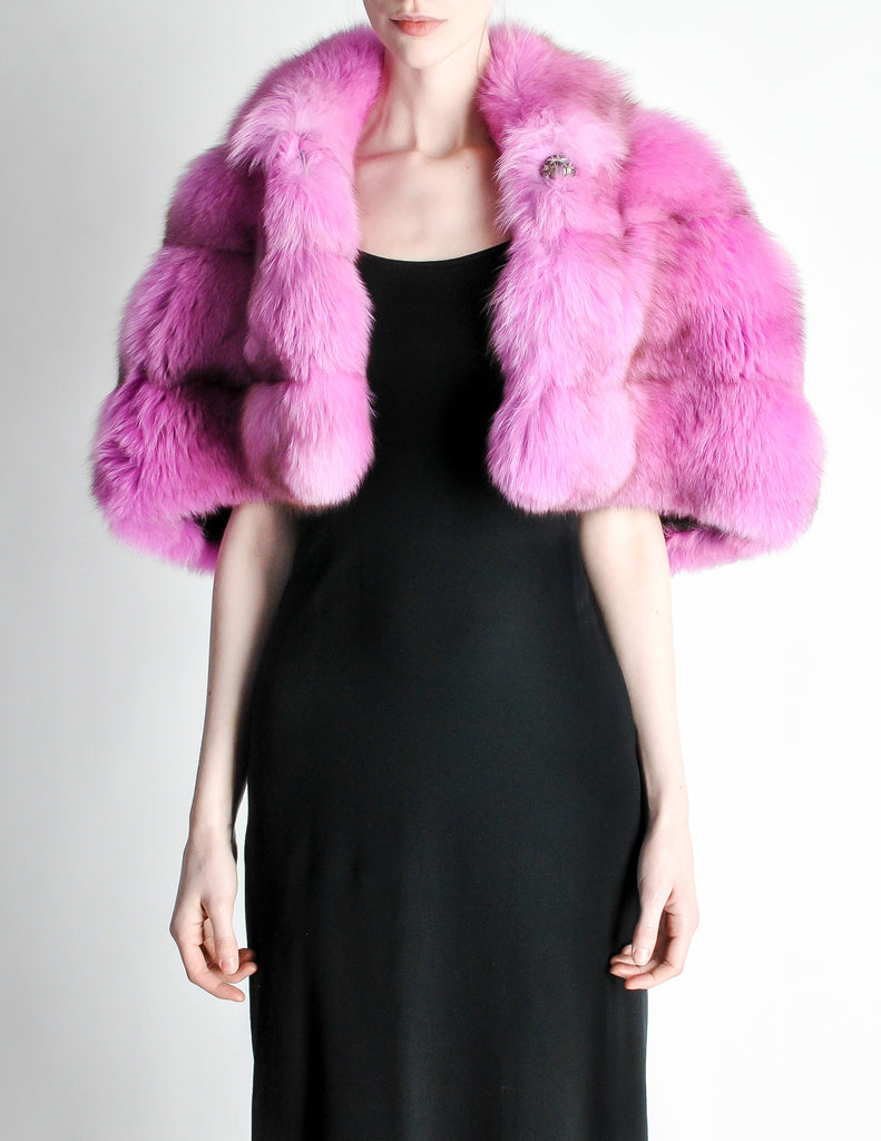 Amarcord Recycled Hot Pink Fox Fur Stole Amarcord Vintage Fashion Amarcord Recycled Hot Pink Fox Fur Stole Amarcord Vintage Fashion