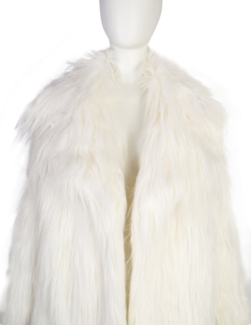 Plein Sud Vintage White Faux Fur Coat Amarcord Vintage Fashion