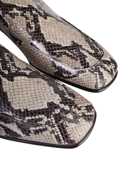 Prada Vintage Mens Roccia Python Snakeskin Square Toe Loafer Shoes ...