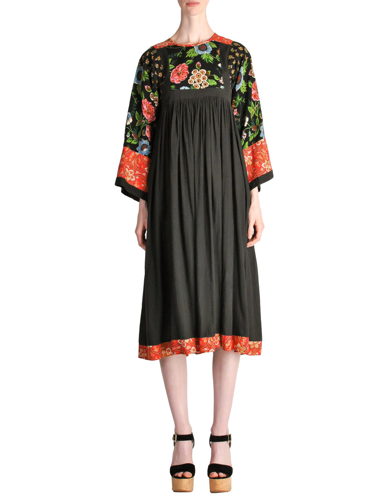 Pret A Porter Vintage Floral Paisley Patchwork Dress Amarcord