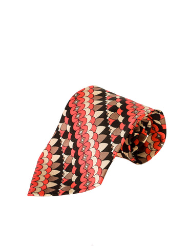 Emilio Pucci Vintage Multicolor Graphic Silk Neck Tie