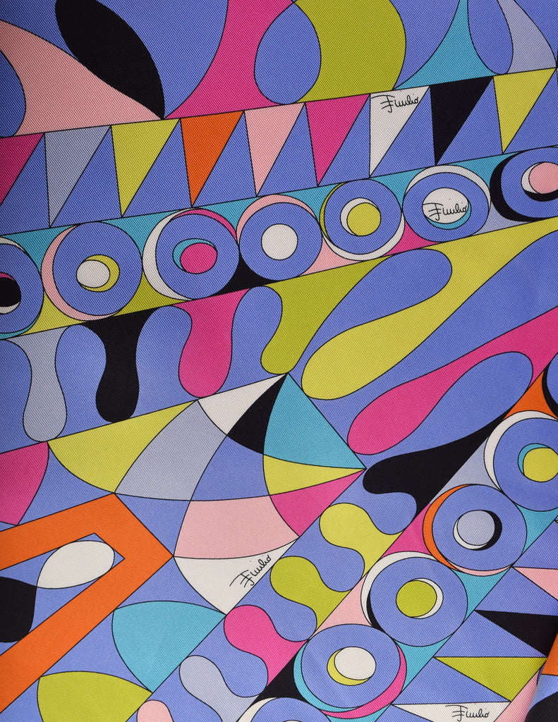 Pucci Vintage Psychedelic Graphic Op Art Mosaic Print Purple