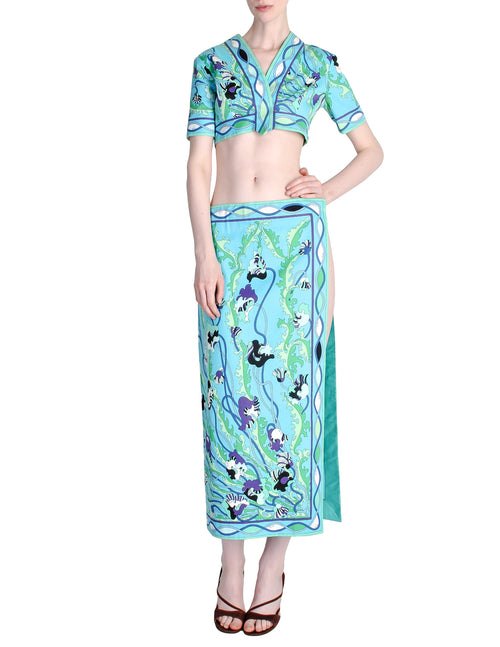 Emilio Pucci Vintage Blue Floral Print Harem Set – Amarcord