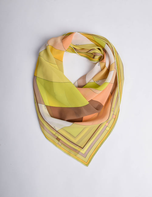 Yellow silk scarf on sale