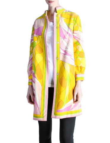 Emilio Pucci Vintage Op Art Print Velvet Coat - Amarcord Vintage Fashion
 - 1