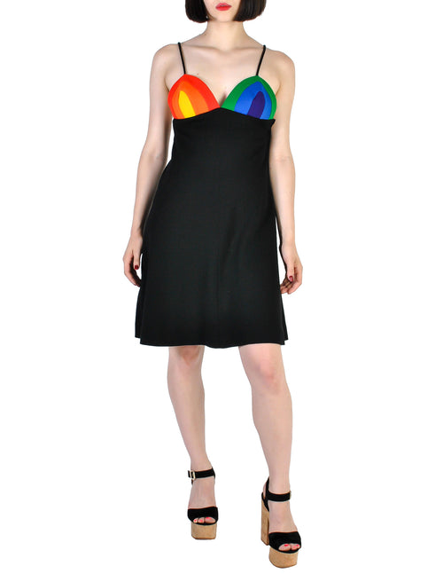 Rainbow of California Vintage Wool Colorblock Rainbow Bust Dress – Amarcord Vintage Fashion