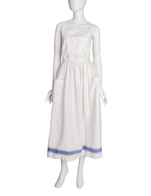 Ralph Lauren Vintage White Cotton Blue Stripe Countryside Apron Dress –  Amarcord Vintage Fashion
