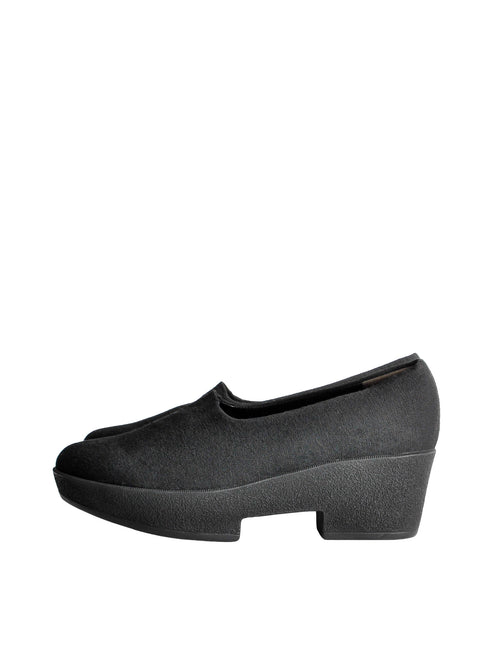 Robert Clergerie Vintage Vigny Black Stretch Platform Shoes