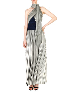 Roberta di Camerino Vintage Trompe L'oeil Graphic Maxi Dress