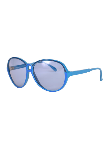 Roberta di Camerino Vintage Blue R Logo Bridge Sunglasses