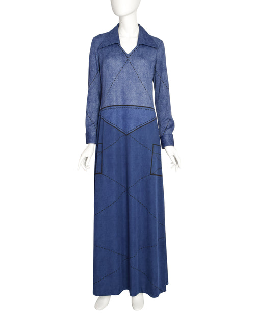 vintage denim maxi dress Denim Maxi Dress main image 1