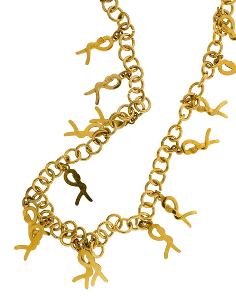 Roberta di Camerino Vintage R Logo Charm Chain Necklace Belt
