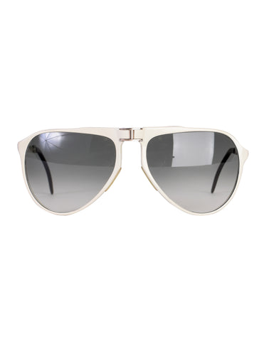 Roberta di Camerino Vintage 1970s White Aviator Folding Sunglasses R27